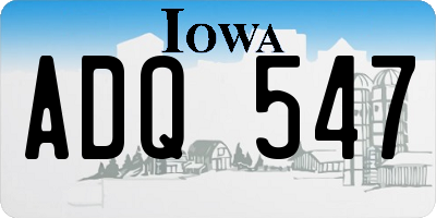 IA license plate ADQ547