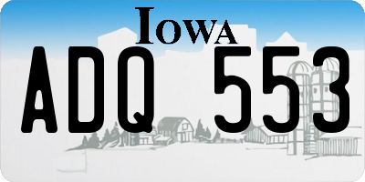 IA license plate ADQ553