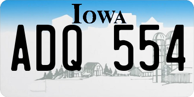IA license plate ADQ554