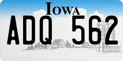 IA license plate ADQ562