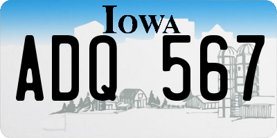 IA license plate ADQ567