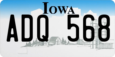 IA license plate ADQ568