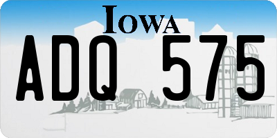 IA license plate ADQ575
