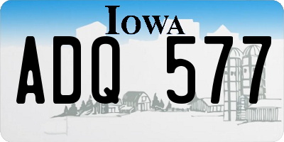 IA license plate ADQ577