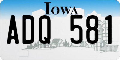 IA license plate ADQ581
