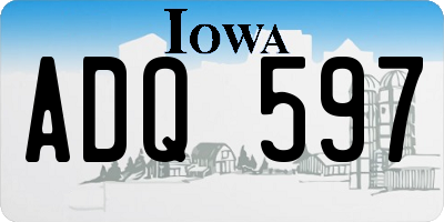 IA license plate ADQ597