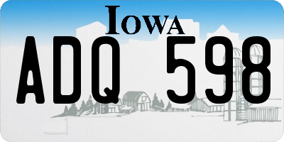 IA license plate ADQ598