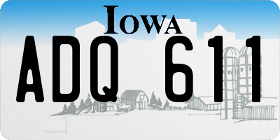 IA license plate ADQ611