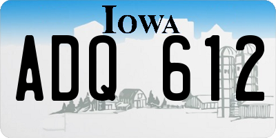 IA license plate ADQ612