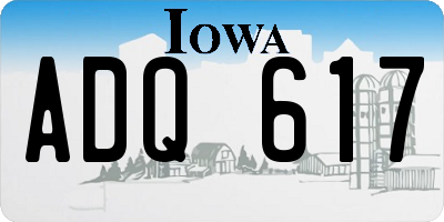 IA license plate ADQ617