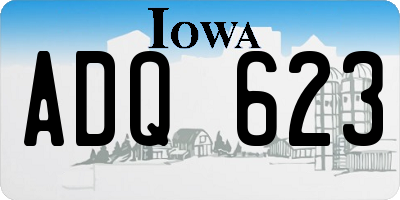 IA license plate ADQ623