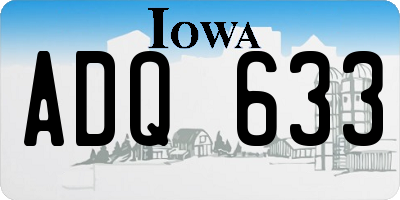 IA license plate ADQ633