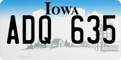 IA license plate ADQ635