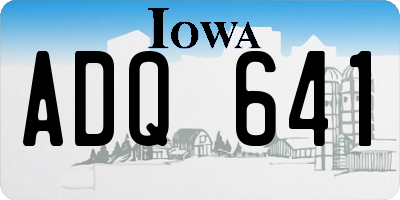 IA license plate ADQ641