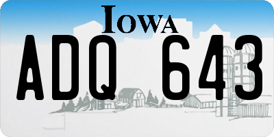 IA license plate ADQ643