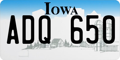 IA license plate ADQ650