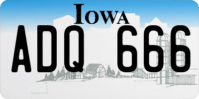 IA license plate ADQ666
