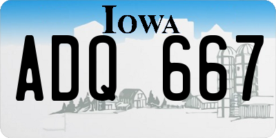 IA license plate ADQ667