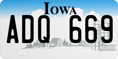 IA license plate ADQ669