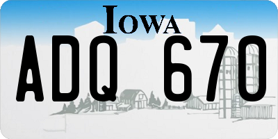 IA license plate ADQ670