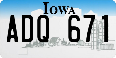 IA license plate ADQ671
