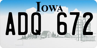 IA license plate ADQ672