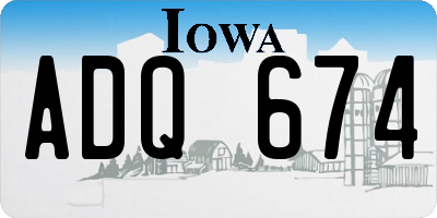 IA license plate ADQ674