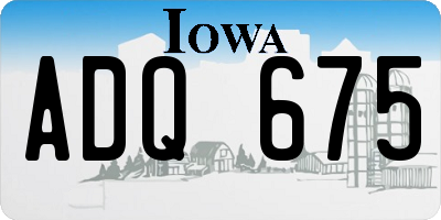 IA license plate ADQ675