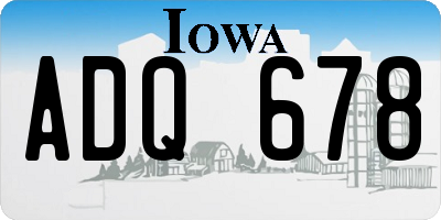 IA license plate ADQ678