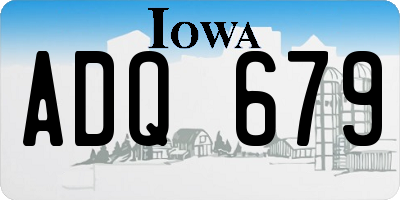 IA license plate ADQ679