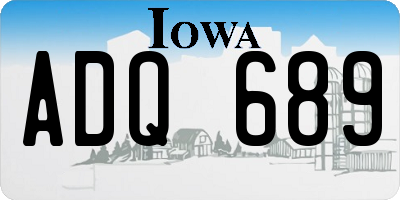 IA license plate ADQ689