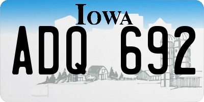 IA license plate ADQ692