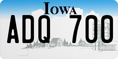IA license plate ADQ700