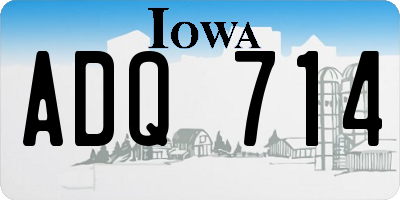 IA license plate ADQ714