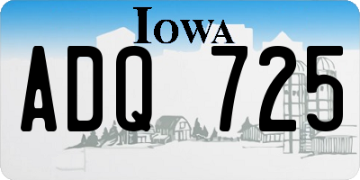 IA license plate ADQ725