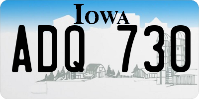 IA license plate ADQ730