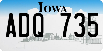 IA license plate ADQ735