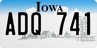 IA license plate ADQ741
