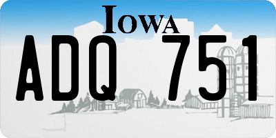 IA license plate ADQ751