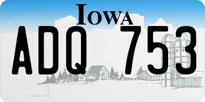 IA license plate ADQ753