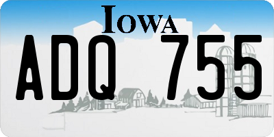 IA license plate ADQ755