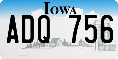 IA license plate ADQ756