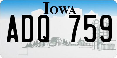 IA license plate ADQ759