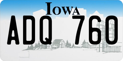 IA license plate ADQ760