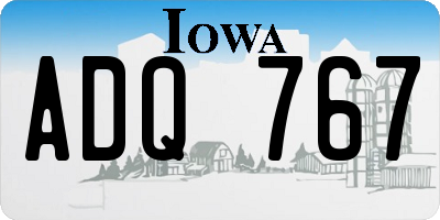 IA license plate ADQ767