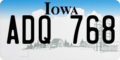 IA license plate ADQ768