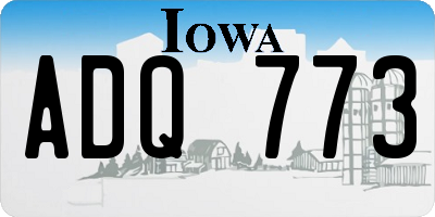 IA license plate ADQ773