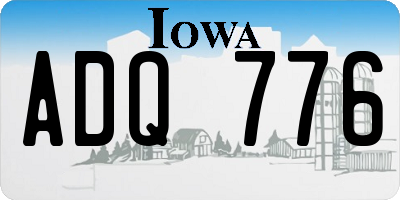IA license plate ADQ776