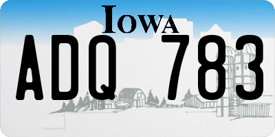 IA license plate ADQ783