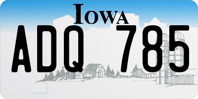 IA license plate ADQ785